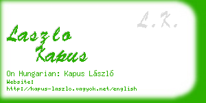laszlo kapus business card